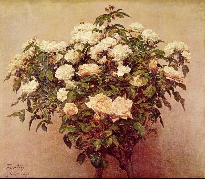 Henri Fantin-Latour Rose Trees White Roses